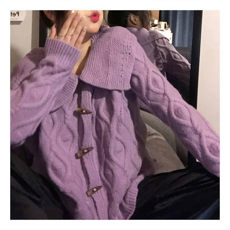 

# Реальный снимок, экономичный вязаный кардиган # в стиле колледжа