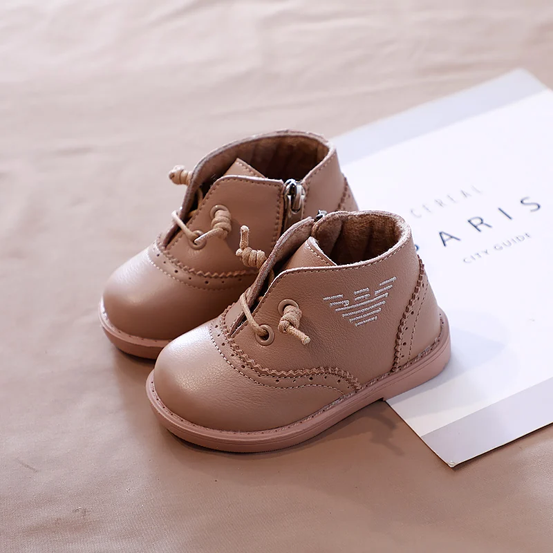 Зима 2019 новые детские из натуральной кожи для Girls'Walking Мужская молодежная обувь