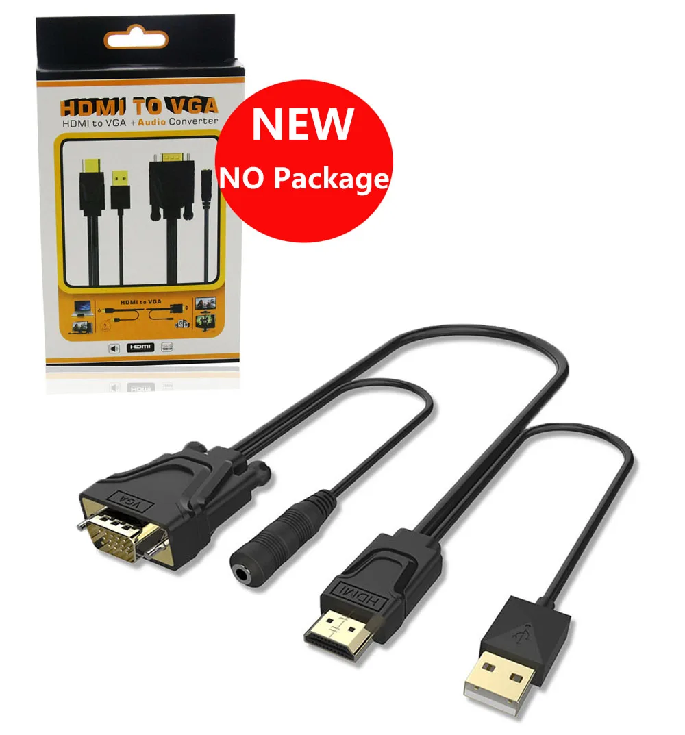Кабель hd vga с USB источником питания преобразователь Аудио и видео зеркальный