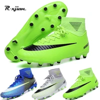 new style soccer shoes long spikes ankle football boots fg outdoor grass cleats football shoes chuteira futebo men green boots