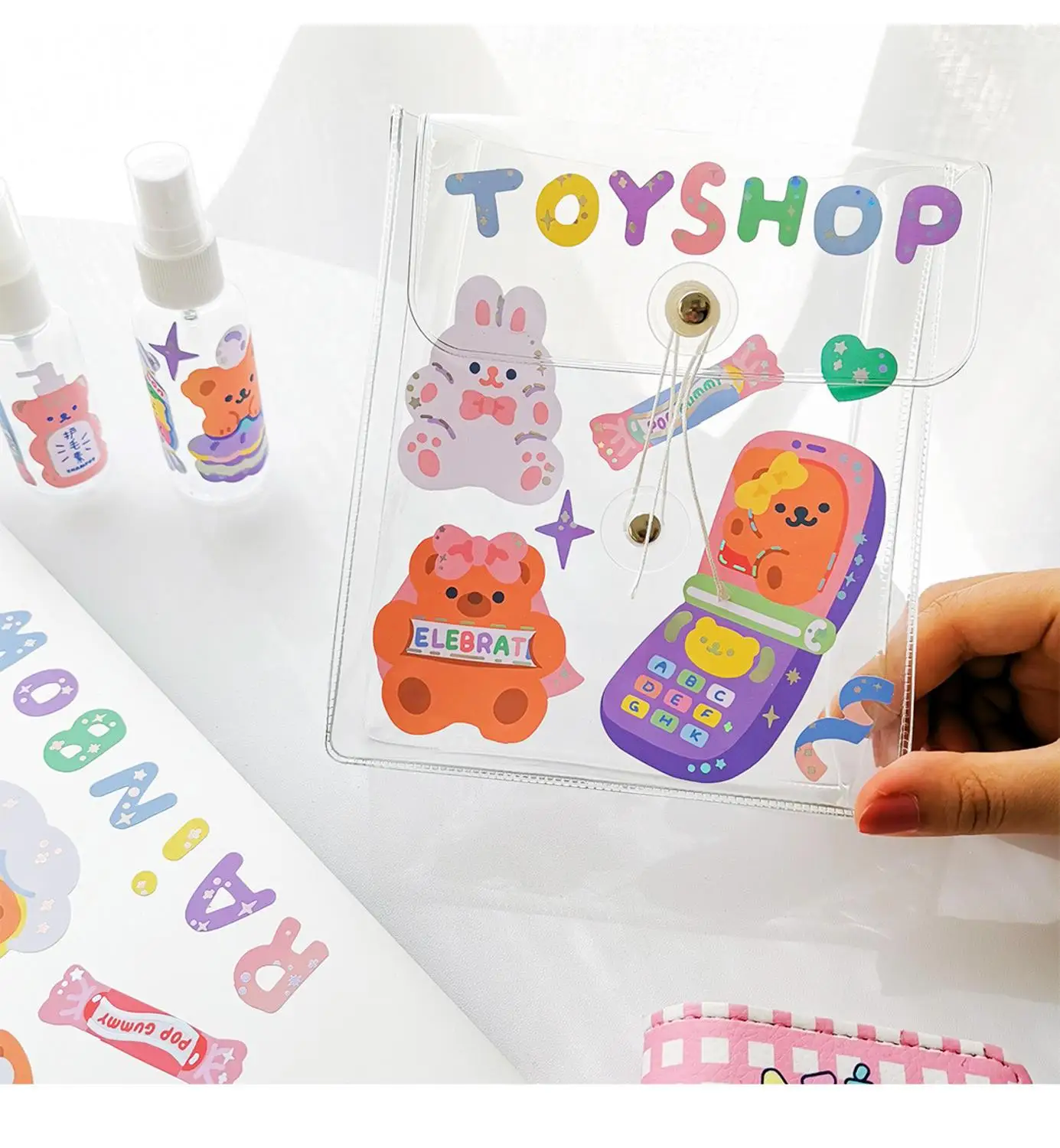 

2pcs Korea Cartoon Bear Stickers Paper Adhesive Kawaii Stickers For DIY Notebook Planner Diary Photos Albums Stickers