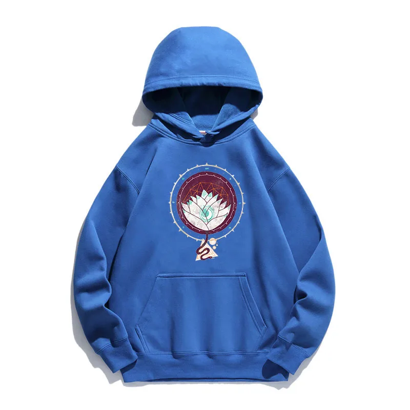 

Women Hoodie Lotus Printed Hoodies Women Fleece Long Sleeve Loose Sweatshirt with Hat Girls Pullovers Winter
