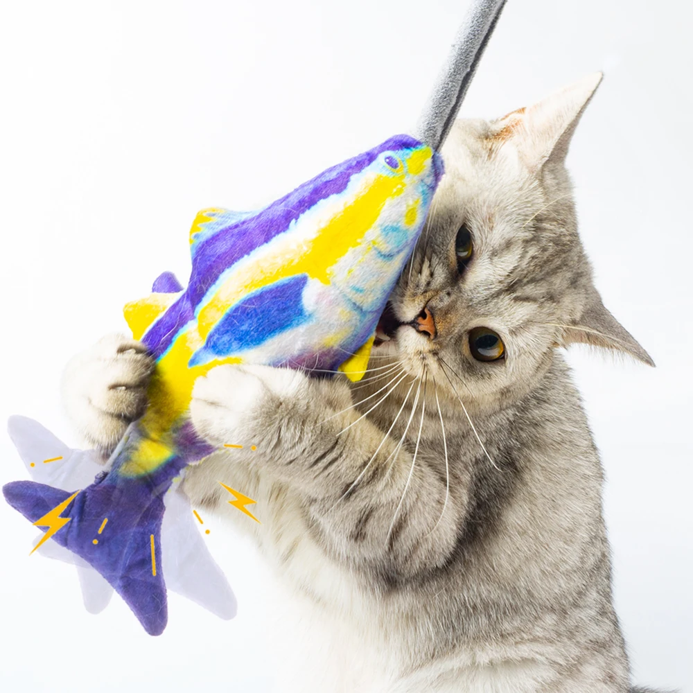 Игрушки для кошачьей мяты в режиме взаимодействия свисающая рыба и хвост с