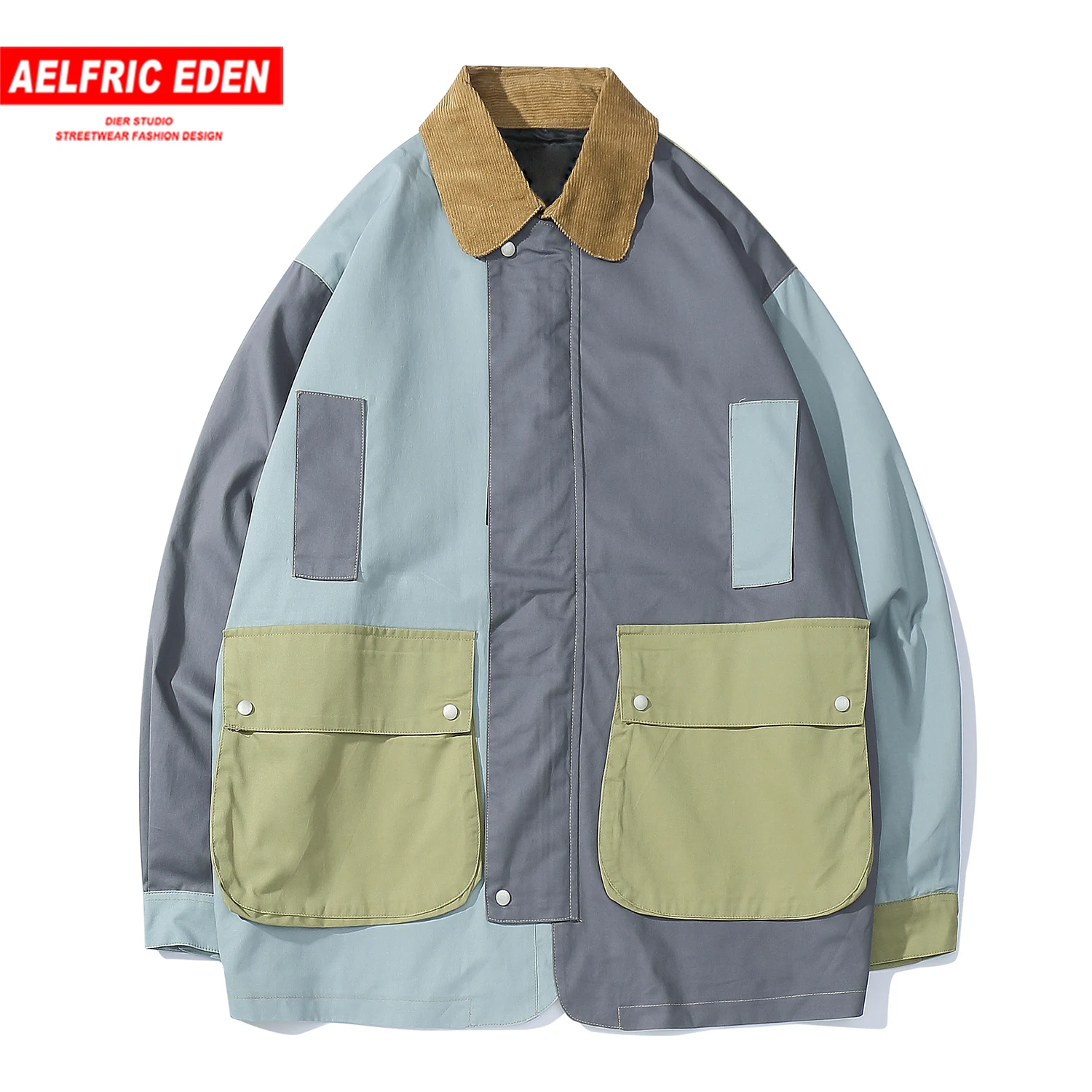 Aelfric Eden цветные часы лоскутный мужской Тренч 2019 осень зима модная повседневная