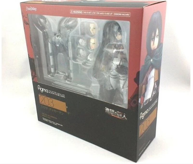 

Anime Attack on Titan Figures Eren Jaeger Mikasa Levi Rivaille Ackerman Figma 203 207 213 PVC Action Figure Model Toys Doll Gift