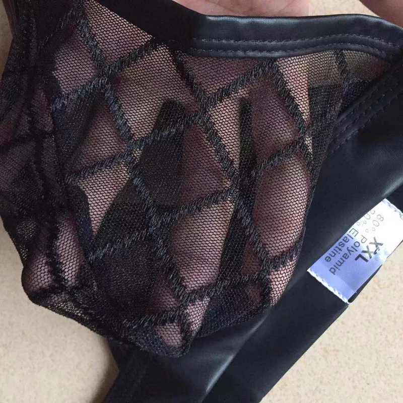 Нижнее белье для мужчин прозрачные стринги с сеточкой |