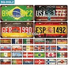 SQ-DGLZ металлический номерной знак города, винтажная табличка флаг страны, жестяной декор для стен, декор для бара, Постер для путешествий