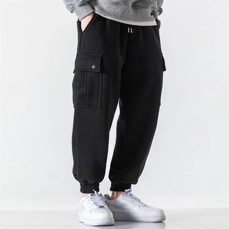 

New Arrival Outdoor Male Pocket Warm Comfort Jogging Sport Pants Pantalones Trendy Men Sweatpants Plus Size Winter Loose Trouser
