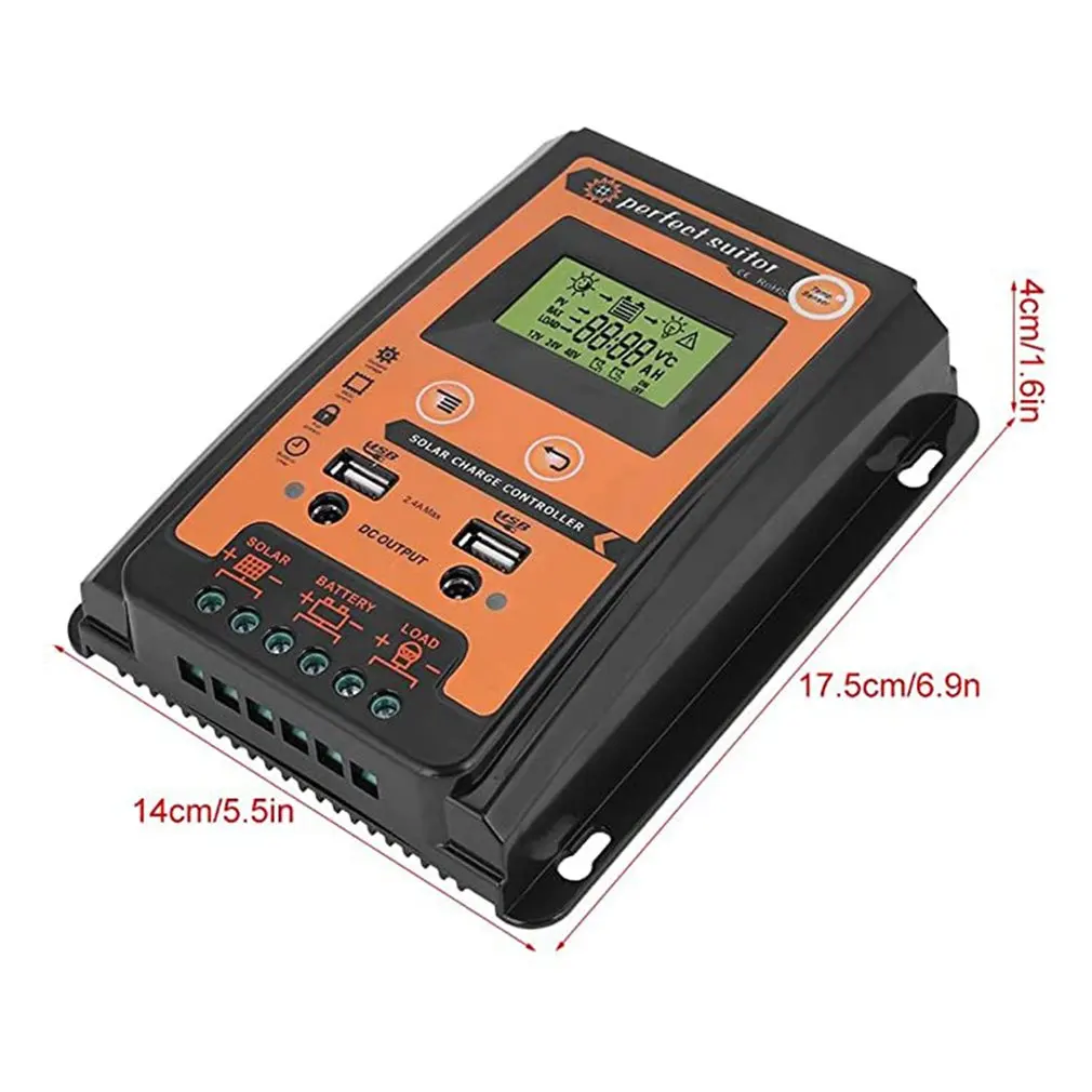 

30A Solar Charge Controller Pwm Mode Solar Street Light Controller Intelligent Portable Solar Charge And Discharge Controller