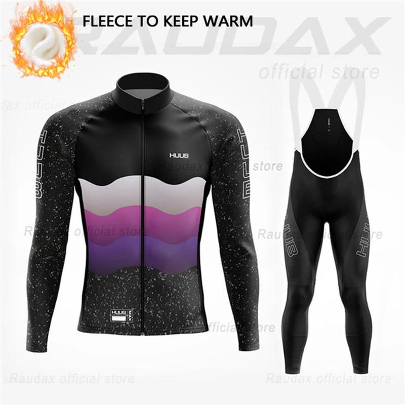 HUUB зимний популярный шерстяной мужской велосипедный костюм уличная спортивная