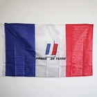Флаг Франции с государственным гимном Марселя и гербом Арми де тер 100D полиэстер 3x5 футов 90x150 см