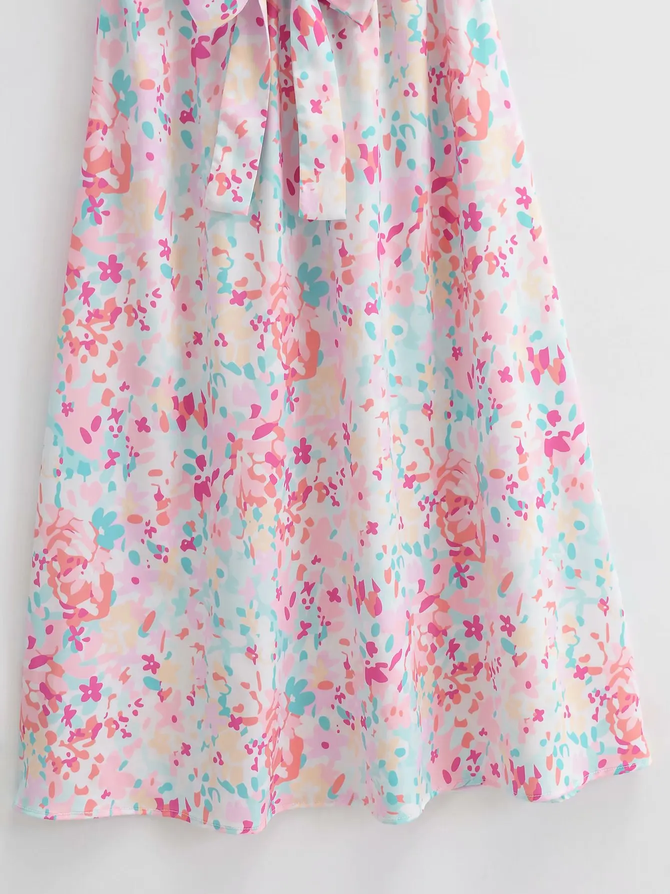 

Dress Woman 2021 Summer New Sweet And Gentle Wind Shirt Collar Sleeveless Tie Bow Long Section
