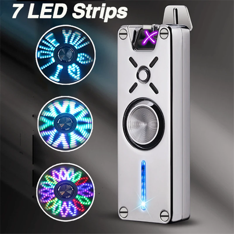 7 светодиодный ручной Спиннер электронная USB Зажигалка Fidget Spinner двойная дуга