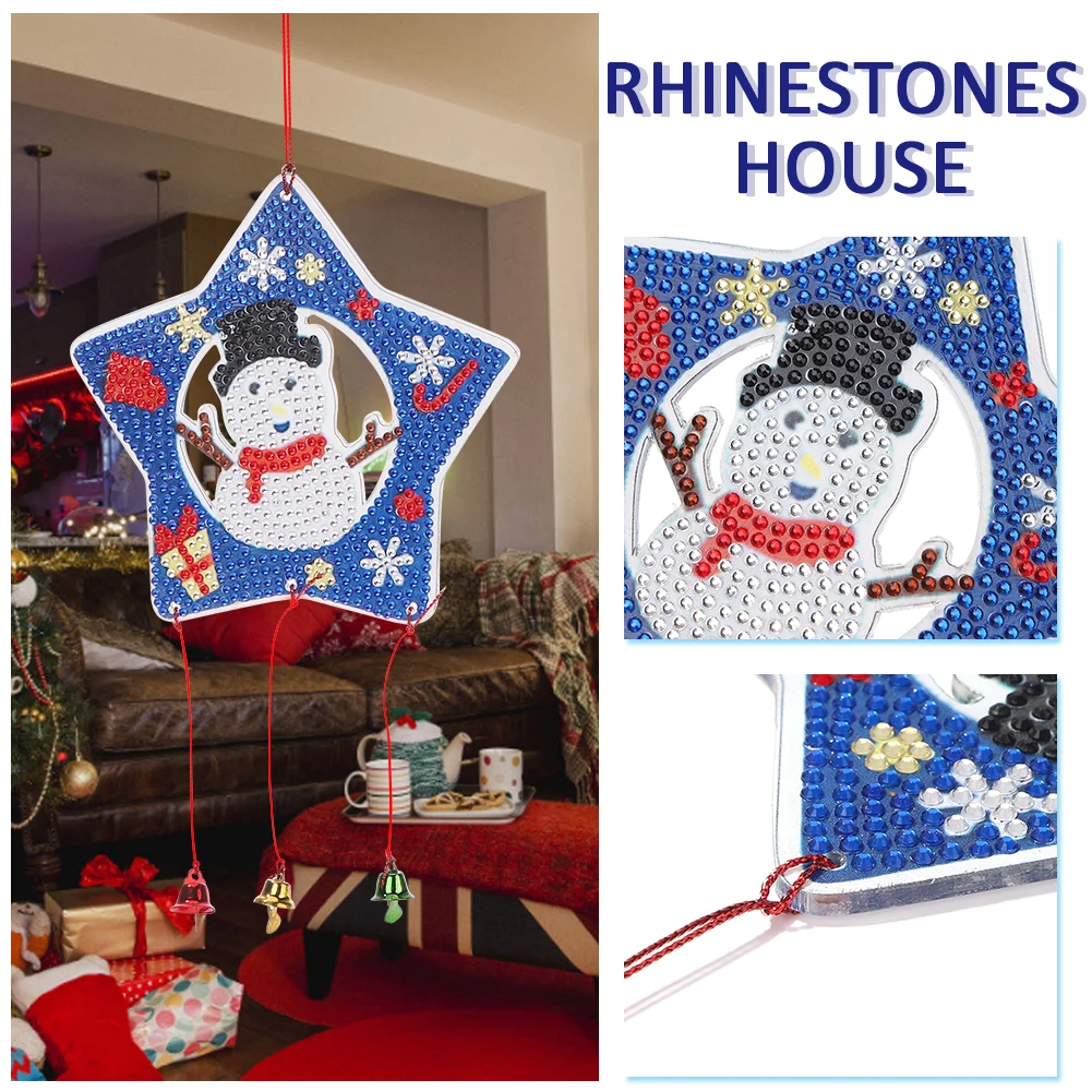 

Diamond Painting DIY Christmas Rhinestone Acrylic Pendant Kit Crafts Wall Hanging Mosaic Art Door Window Home Decoration Pendant