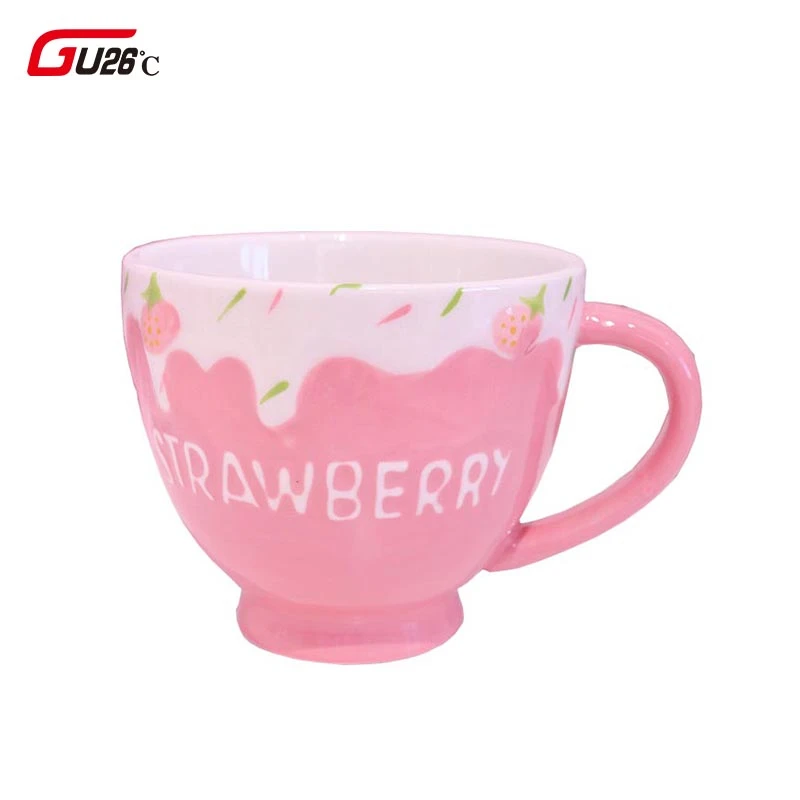 400 мл красивая керамическая кружка с тиснением клубничный дизайн керамические