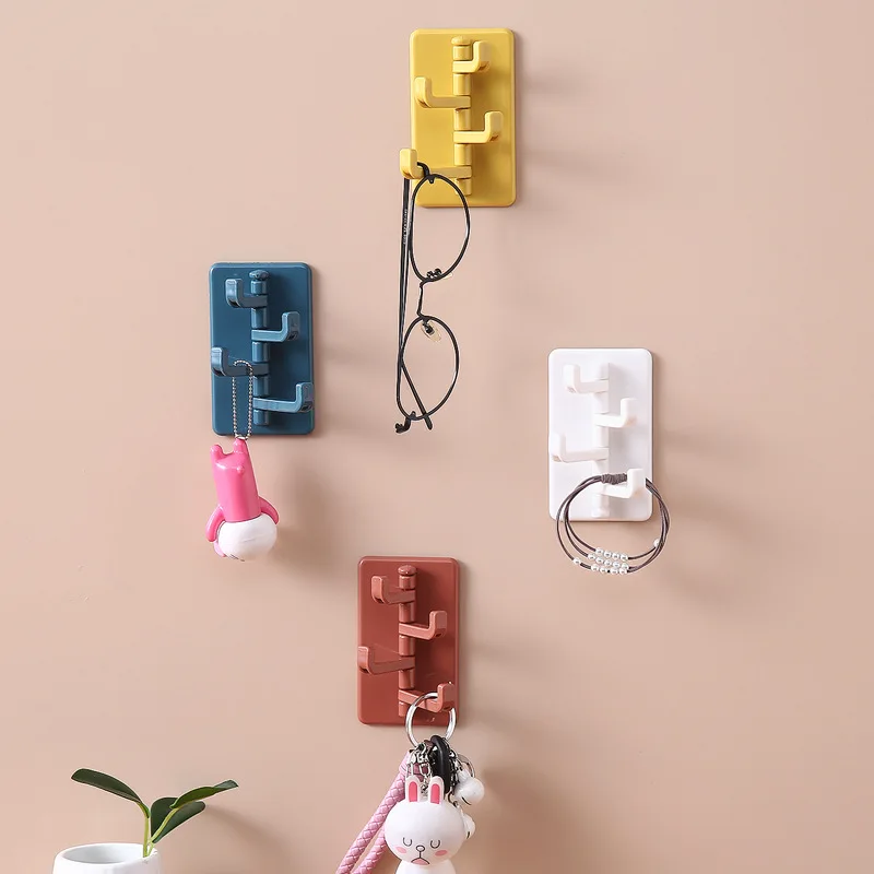 

Вращающийся крючок, многофункциональный вращающийся крючок с 4 звеньями для стен кухни, ванной комнаты, блестящее Приклеивание без отверст...