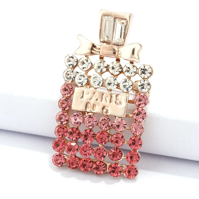 ALLYES элегантный очаровательный в виде парфюма БУТЫЛКИ спринтом Цифры 5 броши для