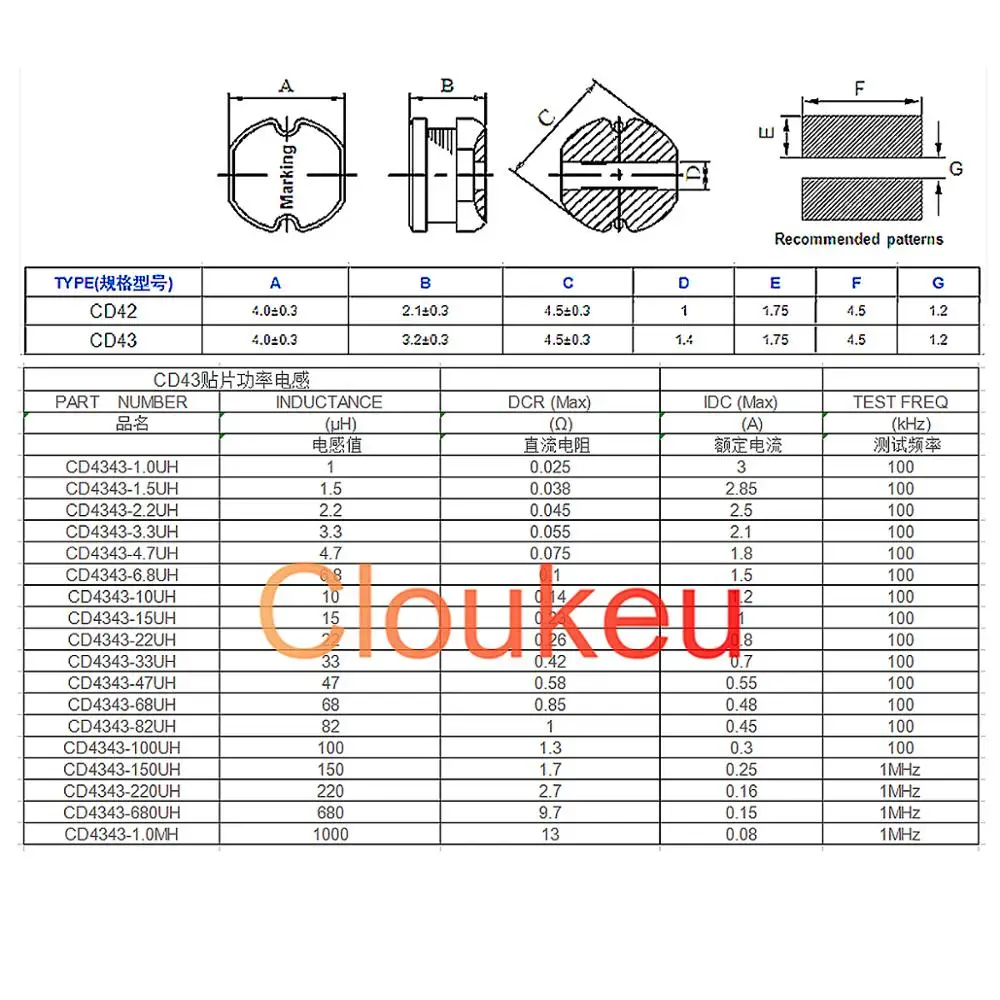 Силовые индукторы CD43 4532 мкГн 20 шт. | Строительство и ремонт