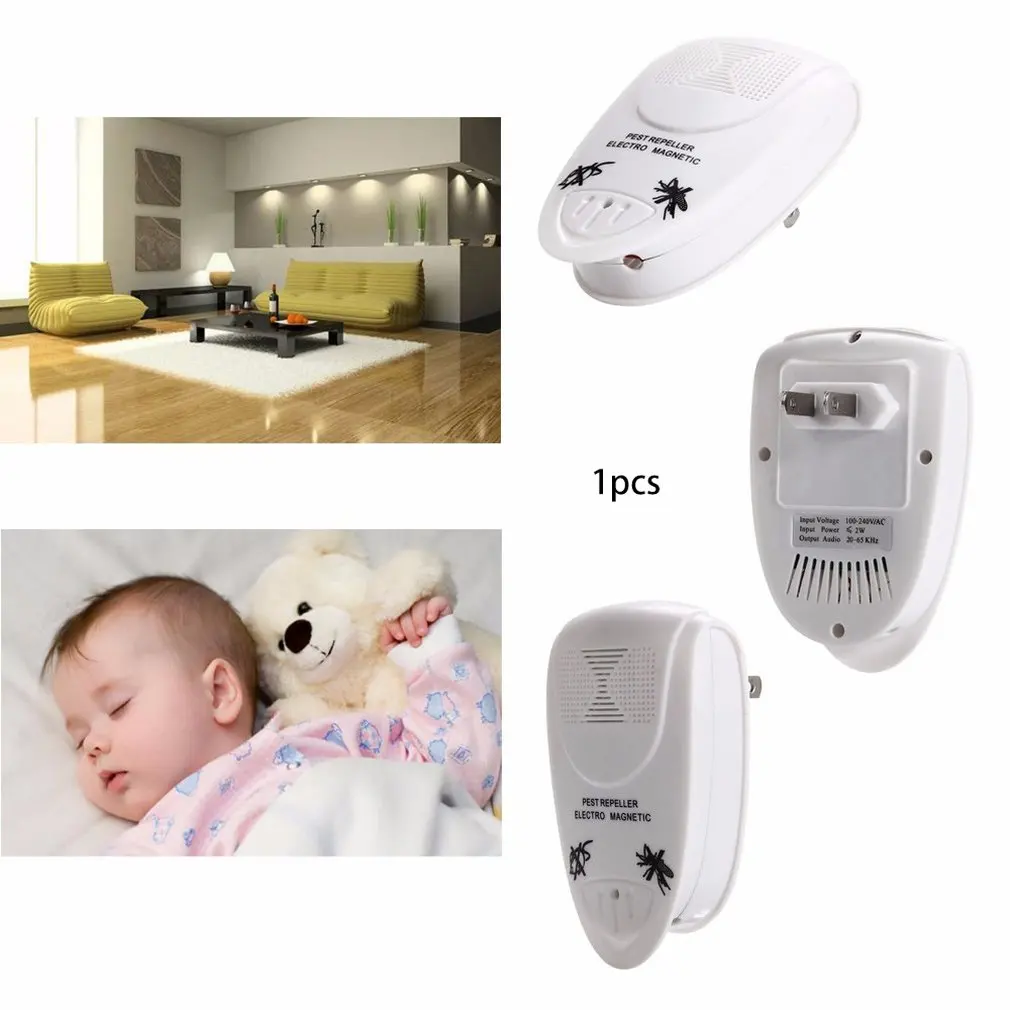 

Electronic Ultrasonic Pest Reject Mosquito Cockroach Mouse Killer Plastic Repeller Bug Household Mosquito Repellent 1pcs