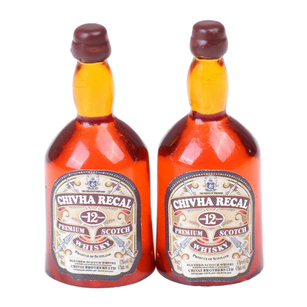 

2 Pack Handcrafts Miniature Food Model, Drink Wine Champagne Bottles