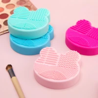 bearhead shape makeup brushes cleaner box washing brush pad silicone sponge made eye shawdow cosmetic stain removal clean tool
