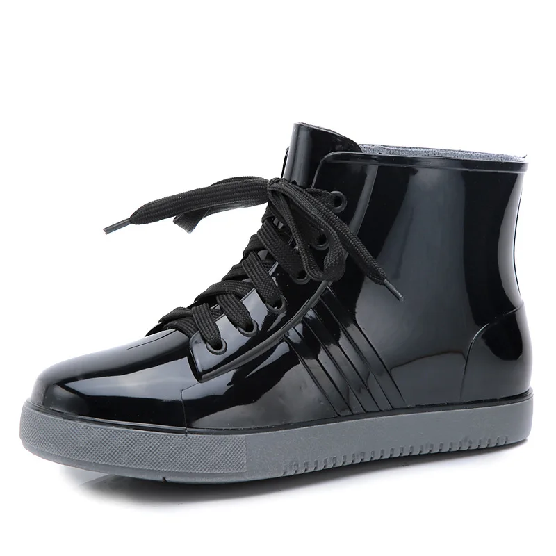 Модные женские водонепроницаемые ботинки Нескользящие низкие корейские