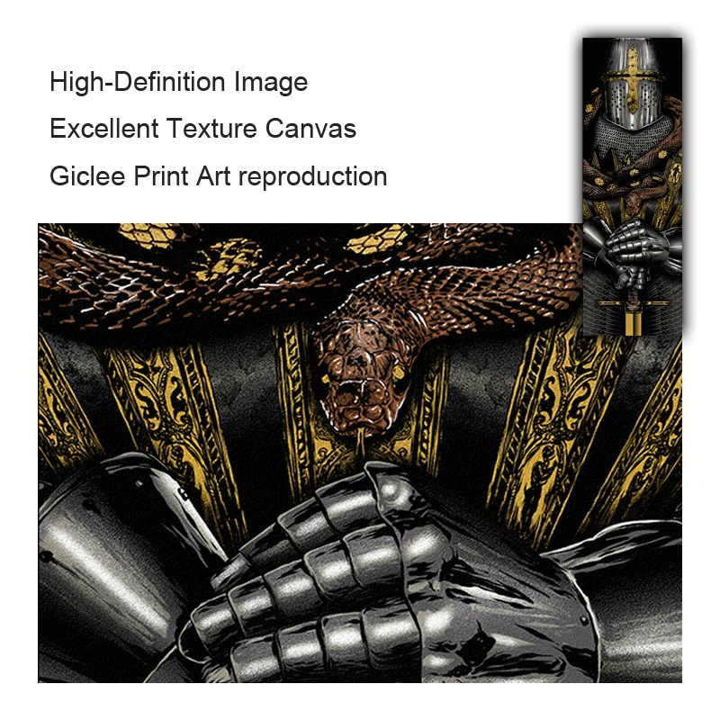 Картина на холсте современное искусство аниме рыцарь воин промышленная картина