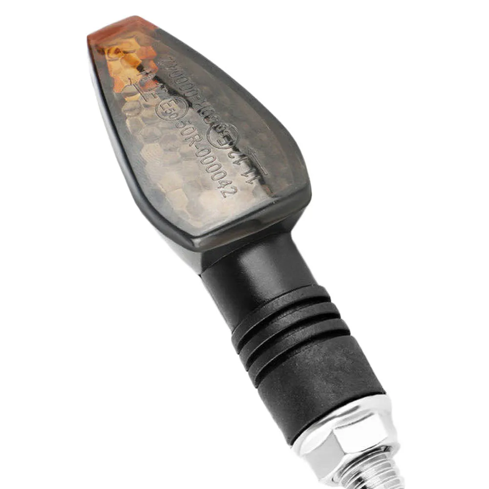 

4X Motorcycle Turn Signal Smoke Lens LED Amber Indicator Light Blinker Universal