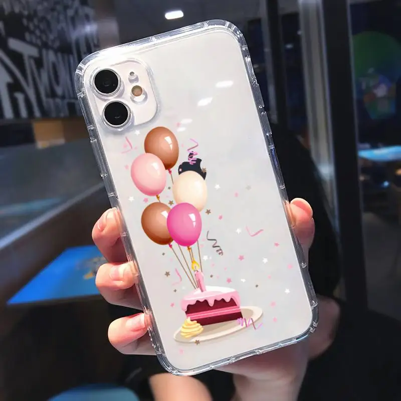 

Love Heart Balloon cartoon Phone Case Transparent for iPhone 11 12 mini pro XS MAX 8 7 6 6S Plus X 5S SE 2020 XR