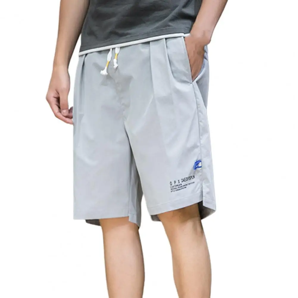 

Fashion Outdoor Men Shorts Drawstring Mid Waist Comfortable Letter Print Side Split Casual Loose Summer Pocket Short for Sports