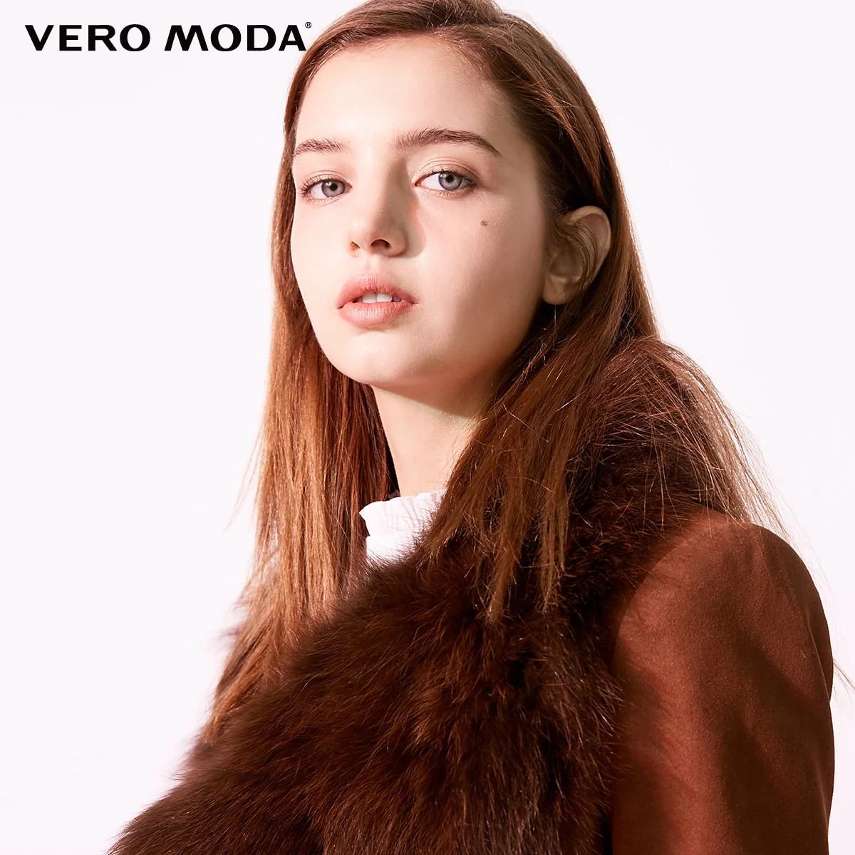 Vero Moda Новая женская кожаная куртка из овчины с воротником из лисьего меха на молнии | 318428525