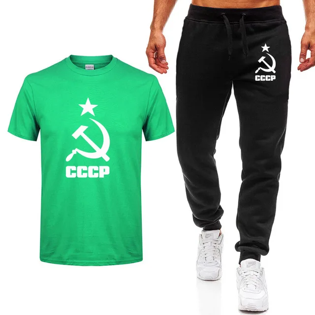 Летние футболки для мужчин CCCP русские советские мужские с коротким рукавом в