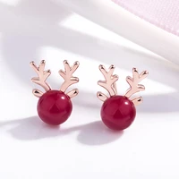 new elk earrings christmas gifts christmas dainty earrings jewelry accessories set for women girls minimalist jewelry 925 silver