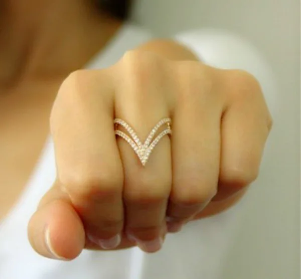 

Tengshan Rose Gold Double Layer Unique Ring with High Quality AAA Zircon CZ Leisure/Travel Jewelry Fashion Men and Women Ring