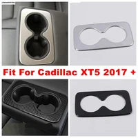 console central rear water cup holder panel decoration cover trim fit for cadillac xt5 2017 2021 abs matte carbon fiber look