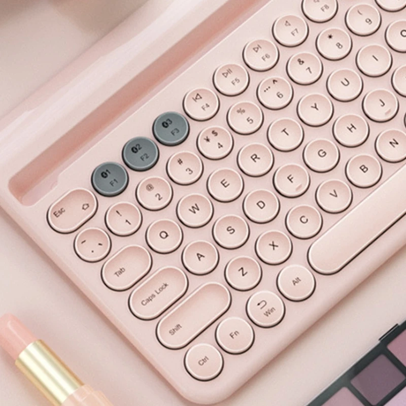 

Универсальная беспроводная клавиатура с 3 режимами, бесшумная клавиатура с кронштейном, Механическая игровая Bluetooth-совместимая клавиатура ...