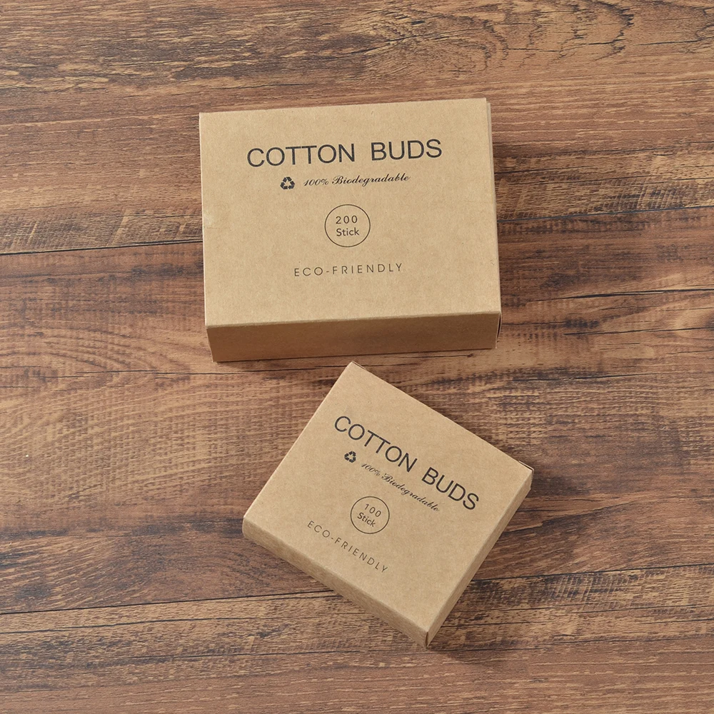 100 шт./упак. двухголовый бамбуковый ватный тампон для взрослых Макияж ватные