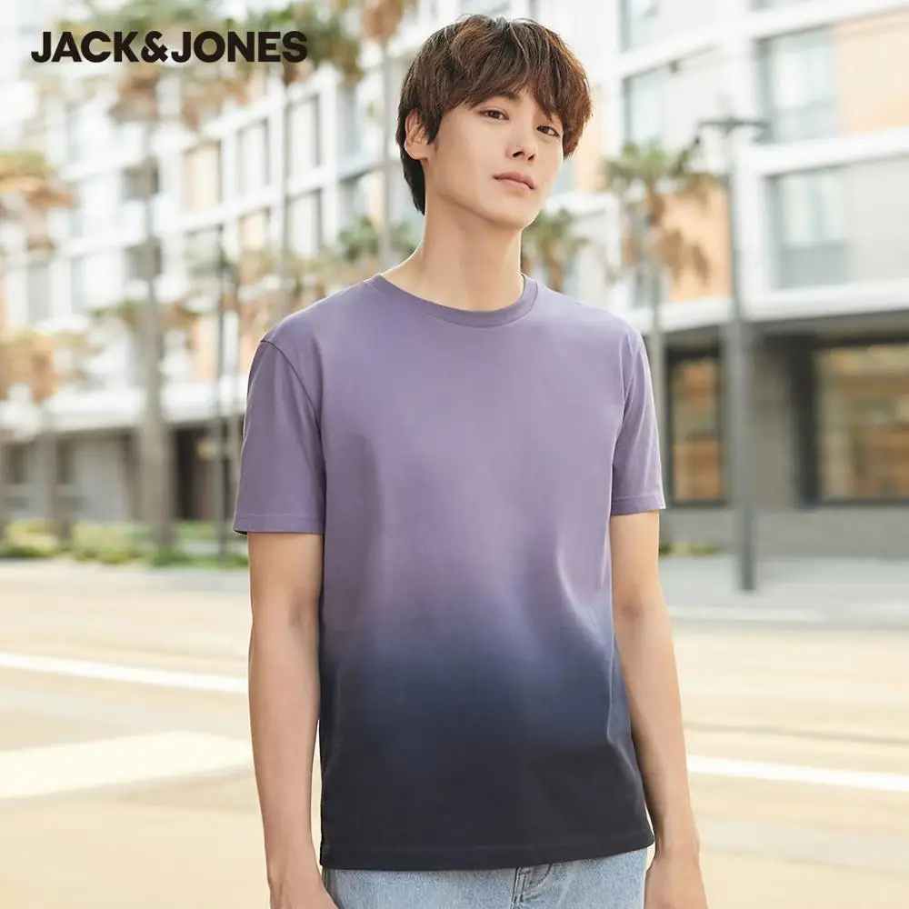 Мужская футболка с круглым вырезом JackJones 100% хлопок градиентом короткими рукавами