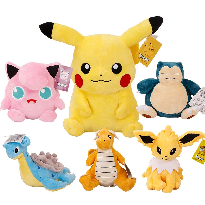 Kawaii Pikachu Charmander Squirtle Bulbasaur Lapras плюшевая кукла мягкая качественная Игрушка Аниме игровой периферический продукт подарки