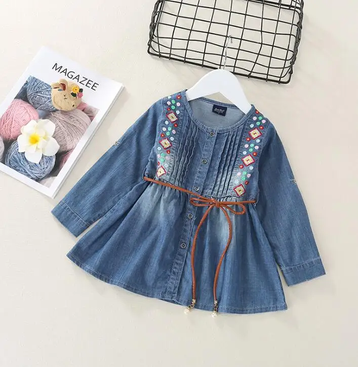 Детская одежда в европейском и американском стиле платье с вышивкой длинными