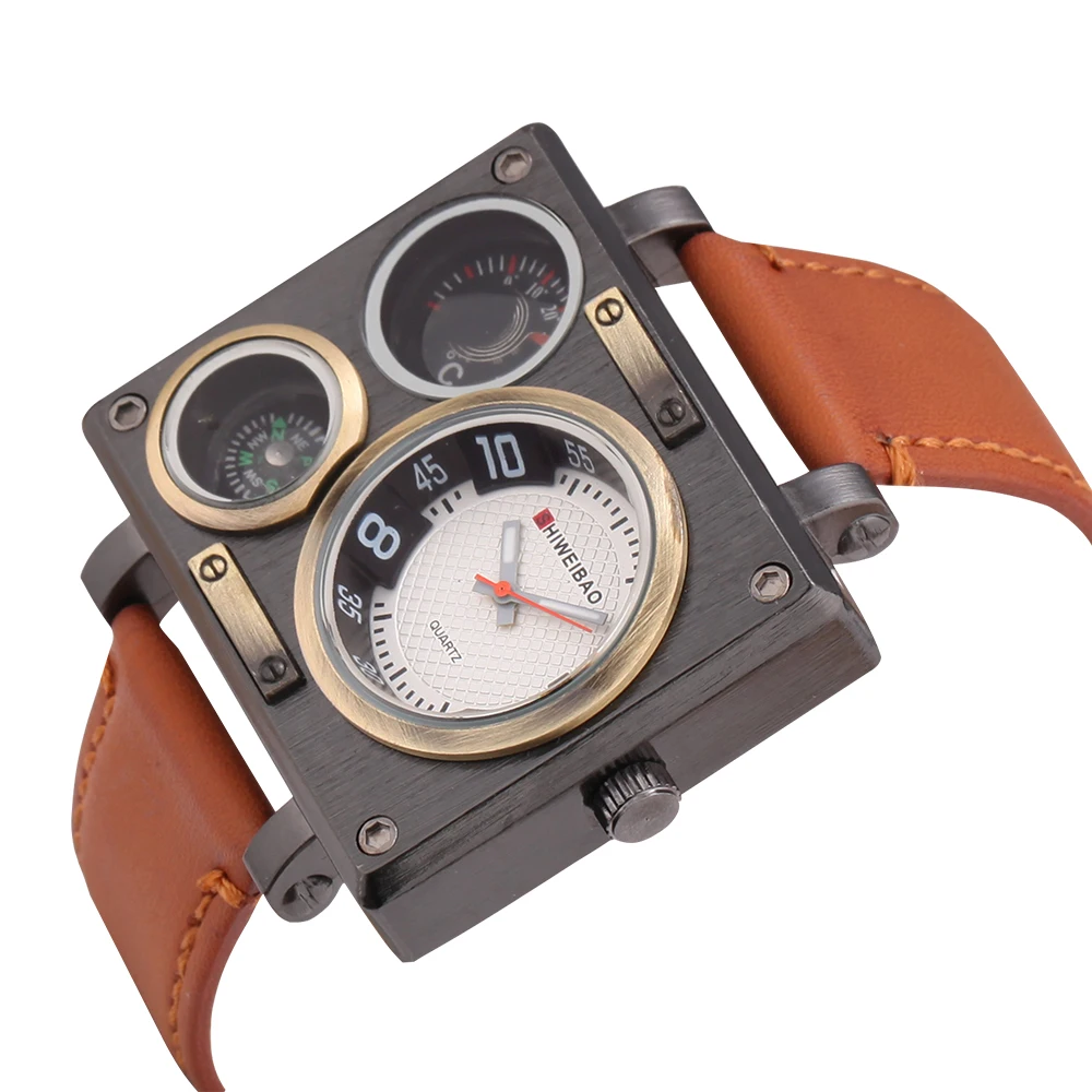 

Fashion personality trend unique men's luxury sports watch leather strap waterproof date display quartz men's watch Relogio