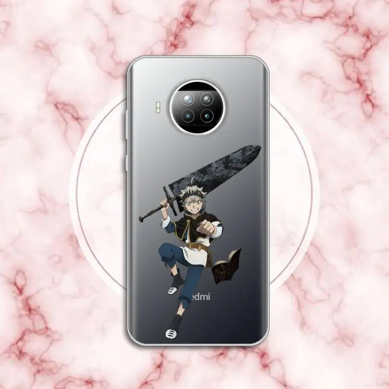 

Black Clover Japan anime Phone Case Transparent for Xiaomi Redmi note 10 t 8 9 pro lite 11