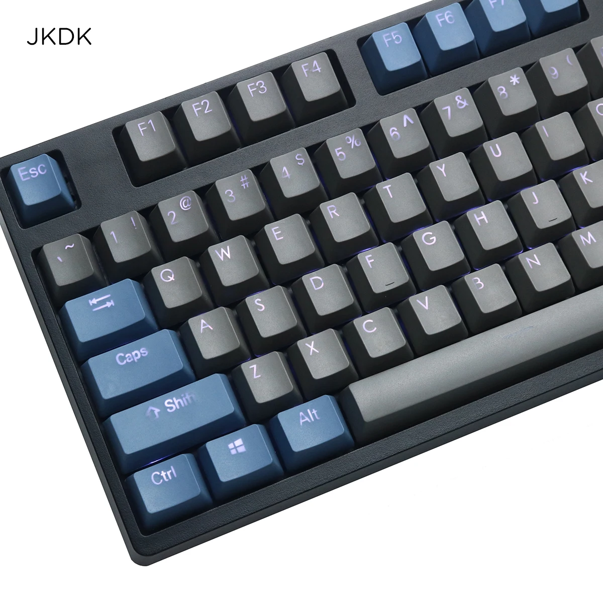 JKDK синий и серый 87 104 108 клавиша PBT двойные клавиши с подсветкой для механической