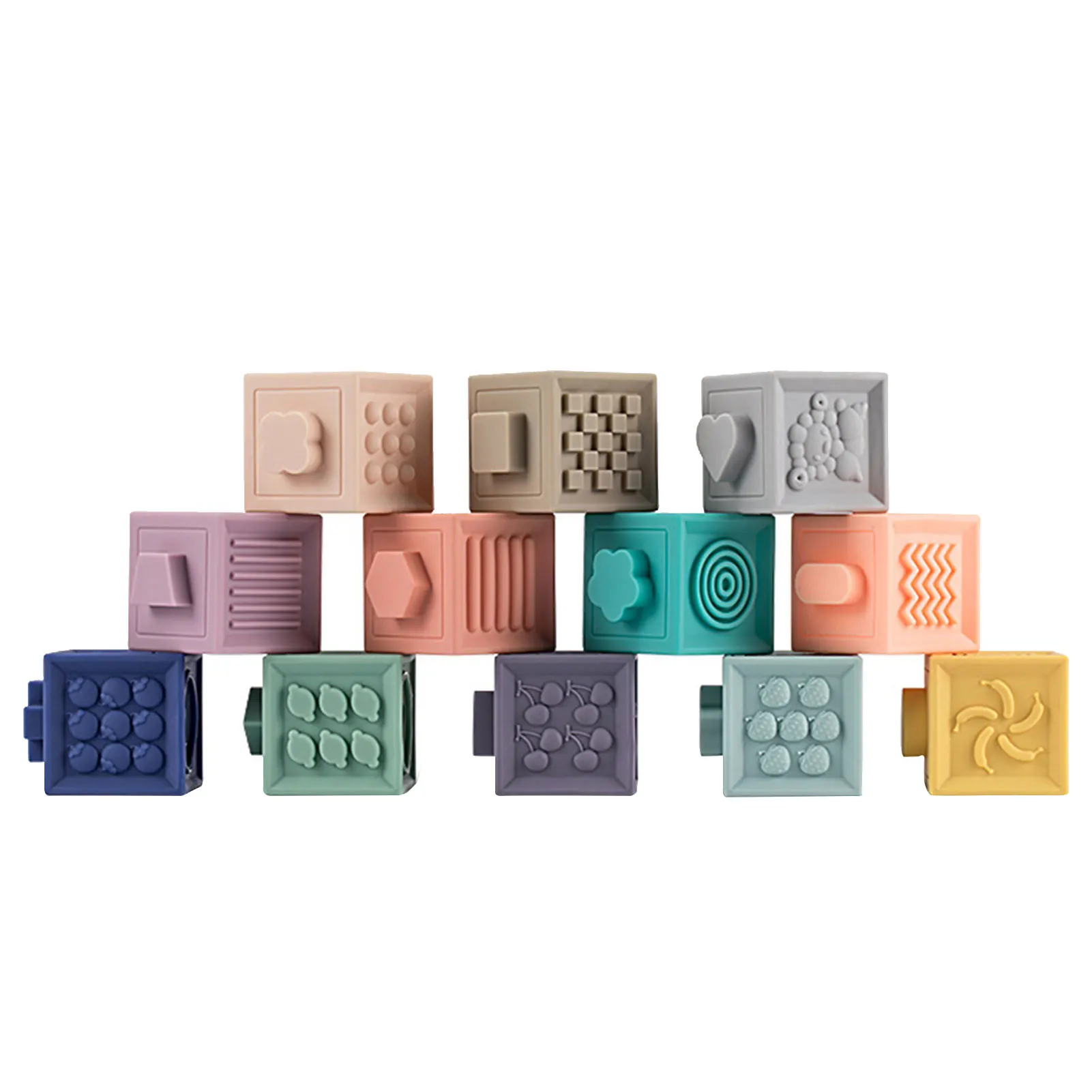 

12Pcs Soft Baby Block Block Bath Toys For Toddlers 6 Months And Up, Sensory Teething Toy For Little Boys & Girls With There