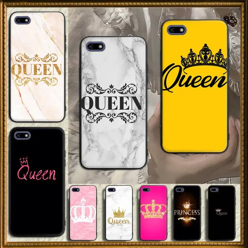 

Cute King Queen Phone Case For Huawei Mate 9 10 20 X 30 40 Lite Pro Cover Fundas Coque