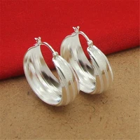 925 sterling silver earrings fashion striped car flower earrings 3 5cm for womens wedding jewelry gifts