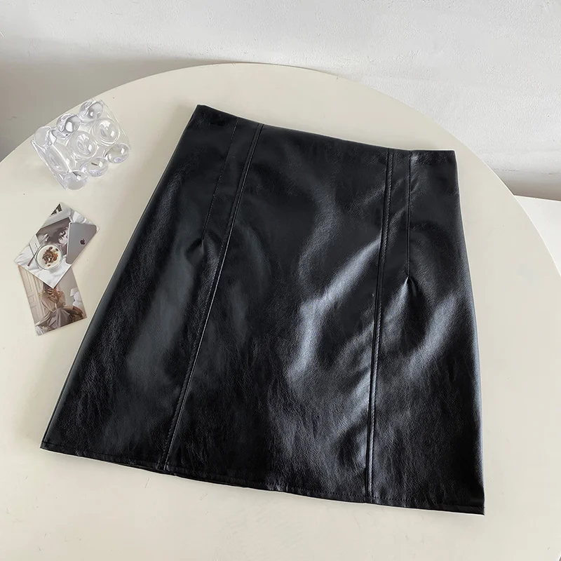 

Реальная фотография экономичная кожаная юбка с высокой талией для девушек Женская Осенняя сумка