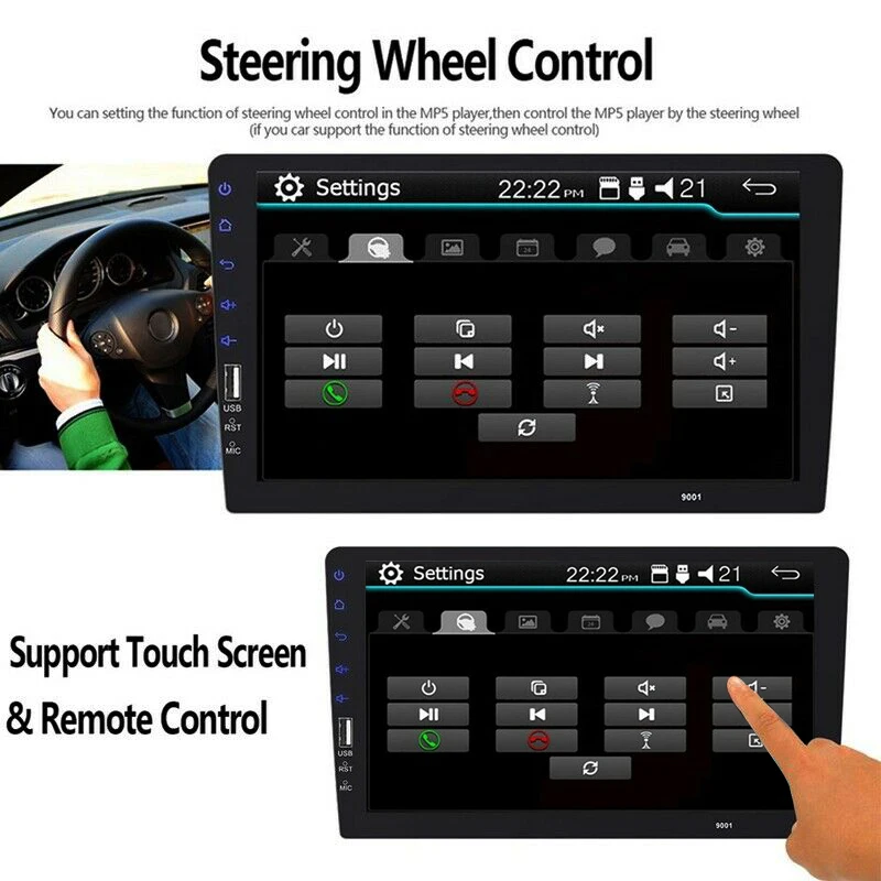 

Car Multimedia Stereo, 2 Din 9 Inch MP5 Player Automatic o Player Bluetooth USB Press Mirrorlink No Android Player
