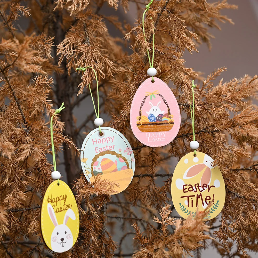 

Easter Wooden Decorations Egg Chick Bird Wooden Ornaments Hanging Ornament Home Decor Diy Craft Cartoon Easter Eggs Decoration