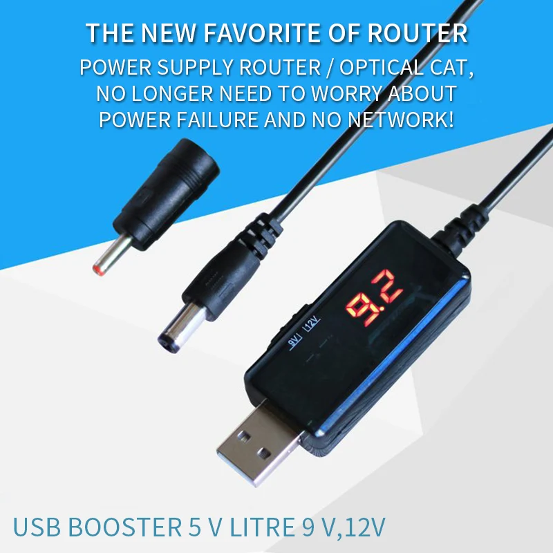 Кабель преобразователь USB 5 В DC 9 в 12 с портативным кабелем 5/3 мм|Детали и